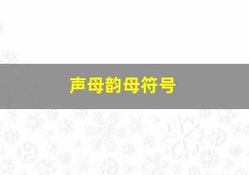 声母韵母符号