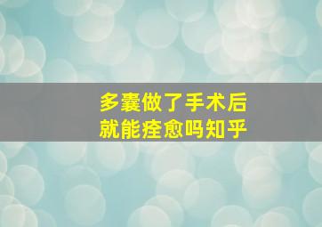 多囊做了手术后就能痊愈吗知乎