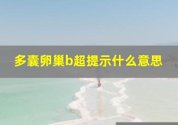 多囊卵巢b超提示什么意思