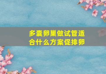 多囊卵巢做试管适合什么方案促排卵