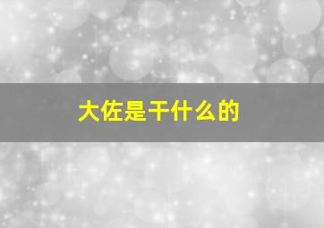 大佐是干什么的