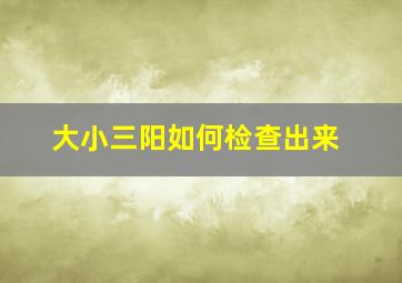 大小三阳如何检查出来