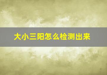 大小三阳怎么检测出来