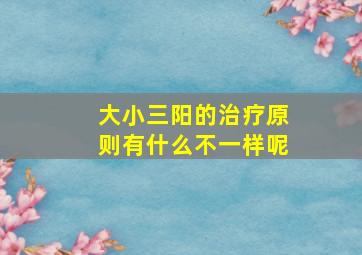 大小三阳的治疗原则有什么不一样呢