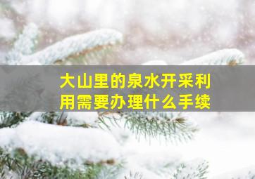 大山里的泉水开采利用需要办理什么手续