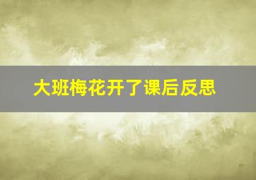 大班梅花开了课后反思