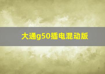 大通g50插电混动版