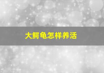 大鳄龟怎样养活