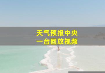 天气预报中央一台回放视频