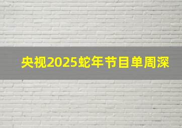 央视2025蛇年节目单周深