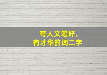 夸人文笔好,有才华的词二字