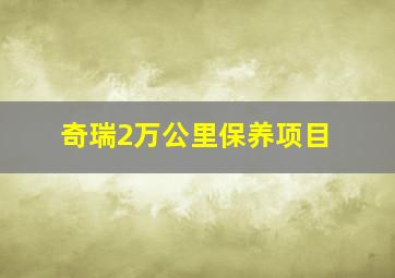 奇瑞2万公里保养项目