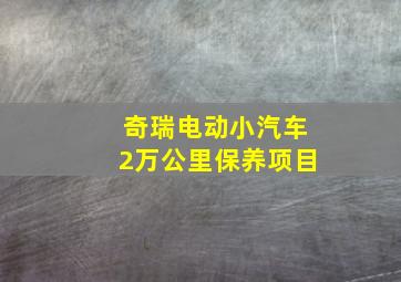 奇瑞电动小汽车2万公里保养项目