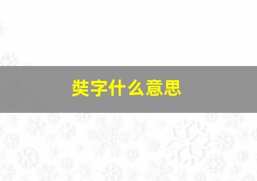 奘字什么意思