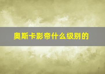 奥斯卡影帝什么级别的