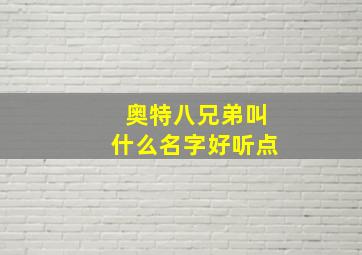 奥特八兄弟叫什么名字好听点