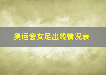 奥运会女足出线情况表