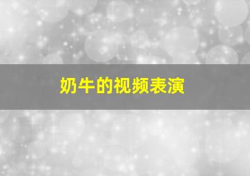 奶牛的视频表演