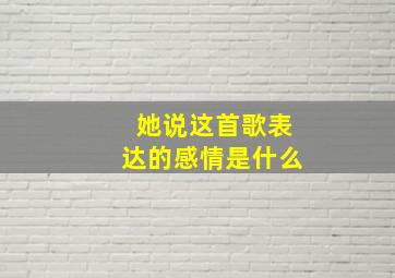 她说这首歌表达的感情是什么