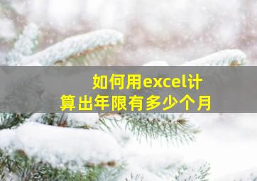 如何用excel计算出年限有多少个月