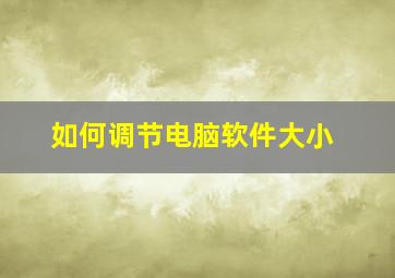 如何调节电脑软件大小