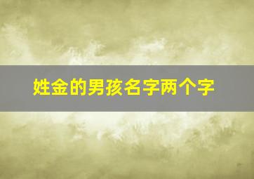 姓金的男孩名字两个字