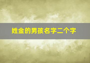 姓金的男孩名字二个字