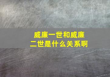 威廉一世和威廉二世是什么关系啊