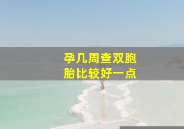 孕几周查双胞胎比较好一点