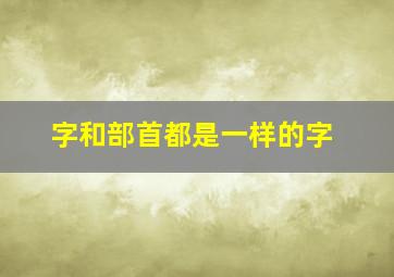 字和部首都是一样的字