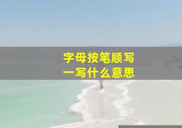 字母按笔顺写一写什么意思