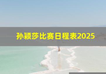 孙颖莎比赛日程表2025