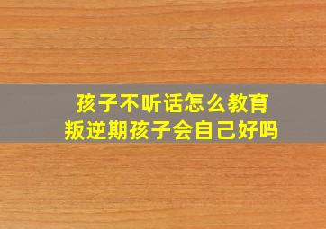 孩子不听话怎么教育叛逆期孩子会自己好吗