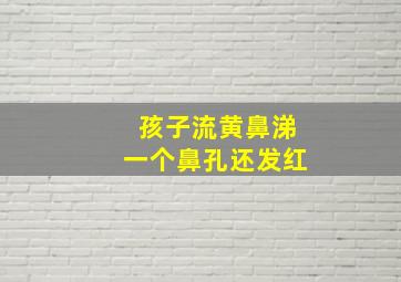 孩子流黄鼻涕一个鼻孔还发红