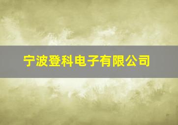 宁波登科电子有限公司