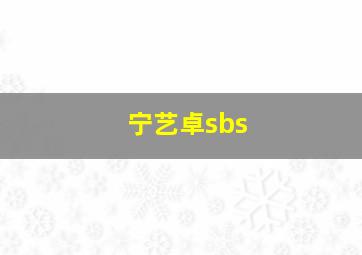 宁艺卓sbs