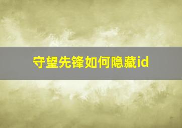 守望先锋如何隐藏id