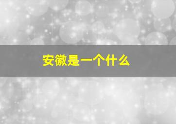 安徽是一个什么