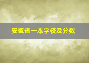 安徽省一本学校及分数