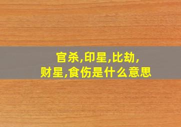 官杀,印星,比劫,财星,食伤是什么意思