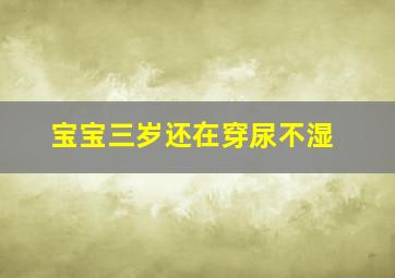 宝宝三岁还在穿尿不湿