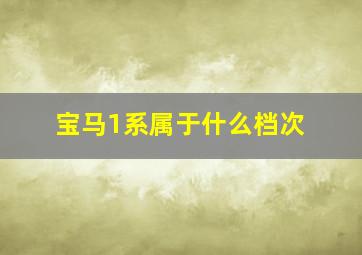 宝马1系属于什么档次