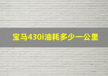 宝马430i油耗多少一公里