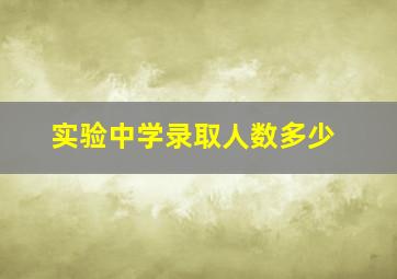 实验中学录取人数多少