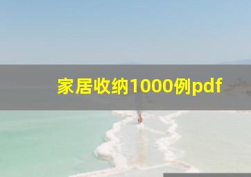 家居收纳1000例pdf