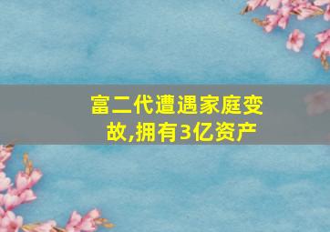 富二代遭遇家庭变故,拥有3亿资产