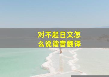 对不起日文怎么说谐音翻译