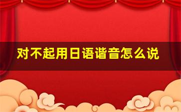 对不起用日语谐音怎么说