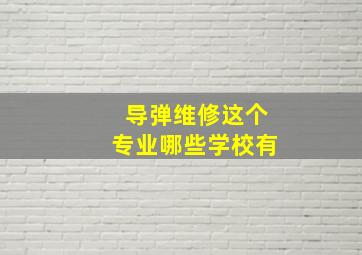 导弹维修这个专业哪些学校有