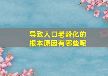 导致人口老龄化的根本原因有哪些呢